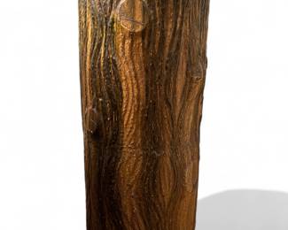 Vintage Majollica faux Bois Umbrella Holder, Ceramic