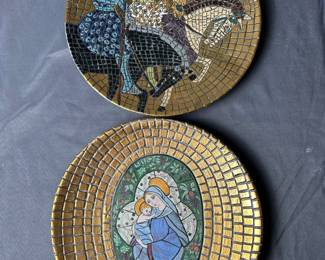 Medieval Style Gold Toned Plates