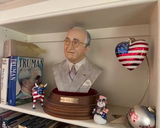 Ceramic Bust of President Harry S Truman Signed by Artist Edward J Rohn