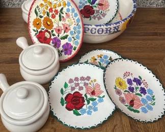 Horaith hand painted floral plates