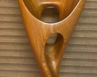 wood carved lovers sculpture