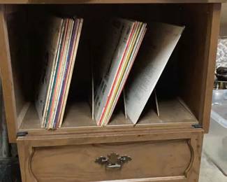 record cabinet with vinyl
