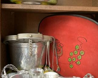 MCM Japan serving tray hammered aluminum barware