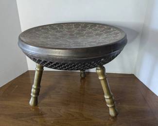 brass turkish warming foot stool