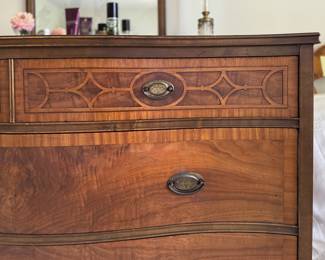 Serpentine Front Four-Drawer Bureau / Side Table. Measures 48" W x 24" D. Photo 3 of 3.