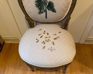 Pair of Antique Swedish Needlepoint Chairs. Each Measures 20" W x 16" D x 36" H. Photo 2 of 4.