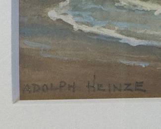 Untitled Watercolor, Signed by Artist, Adolph Heinze. Photo 2 of 2.