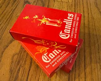 Vintage Swedish Girl Candleholder & Candle Set. Photo 2 of 2.