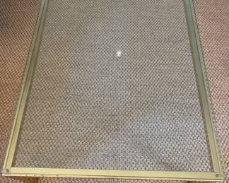 Vintage Mid-Century Brass & Glass Cocktail Table. Measures 33" x 55" x 16" H. Photo 1 of 3.