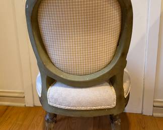 Pair of Antique French Louis XVI Needlepoint Chairs. Each Measures 20" W x 16" D x 36" H. Photo 4 of 4.