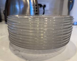 Set of 12 Etched Glass Salad Plates. Photo 2 of 2.