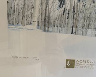 "Birds of Prey," (Beavercreek) 1999 World Alpine Ski Championships Limited Edition, Signed & Numbered Lithograph, Linda Roberts. Photo 2 of 3.