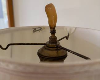 Pair of Brown & White Chinoiserie Table Lamps. Photo 3 of 3.