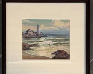 Untitled Watercolor, Signed by Artist, Adolph Heinze. Photo 1 of 2.