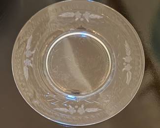 Set of 12 Etched Glass Salad Plates. Photo 1 of 2.