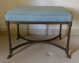 Brass Stool / Bench with Hoof Feet. Measures 25" x 15" x 19" H. Photo 1 of 3.