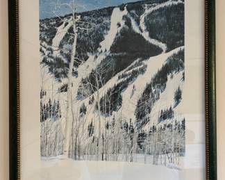 "Birds of Prey," (Beavercreek) 1999 World Alpine Ski Championships Limited Edition, Signed & Numbered Lithograph, Linda Roberts. Photo 1 of 3.
