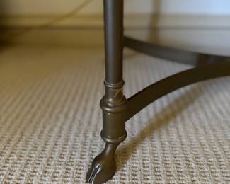 Brass Stool / Bench with Hoof Feet. Measures 25" x 15" x 19" H. Photo 3 of 3.