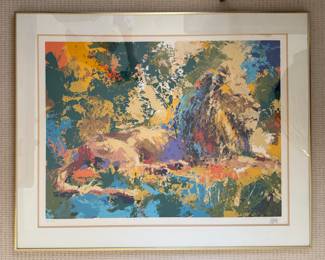 "Resting Lion" Signed & Numbered Artists Proof, Wayland Moore. Measures 24" x 32". Photo 1 of 3.