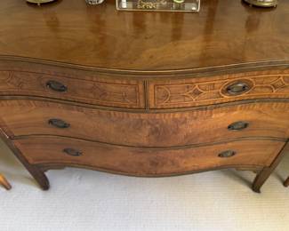 Serpentine Front Four-Drawer Bureau / Side Table. Measures 48" W x 24" D. Photo 2 of 3.