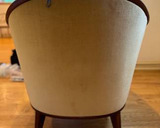 Mahogany Frame Barrel Chair in Velvet. Photo 3 of 3.