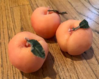 Set of 3 Peach Candles.