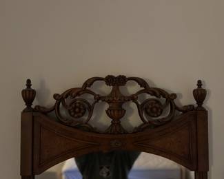 Hand-Carved Wood Mirror. Measures 22" W x 42" H. Photo 2 of 2.