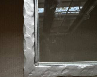 Hammered Iron Two-Shelf Side Table in Silver Finish. Measures 21" x 26" x 24" H. Photo 3 of 3.