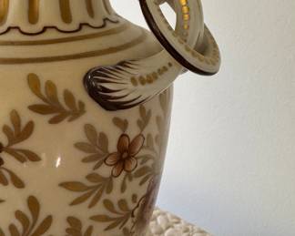 Pair of Brown & White Chinoiserie Table Lamps. Photo 2 of 3.