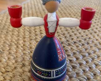 Vintage Swedish Girl Candleholder & Candle Set. Photo 1 of 2.