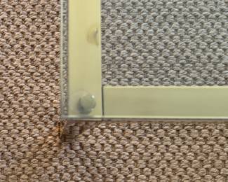 Vintage Mid-Century Brass & Glass Cocktail Table. Measures 33" x 55" x 16" H. Photo 3 of 3.