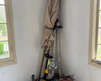 Outdoor Umbrella & Stands. Cross Country Skis.