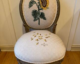 Pair of Antique Swedish Needlepoint Chairs. Each Measures 20" W x 16" D x 36" H. Photo 1 of 4.