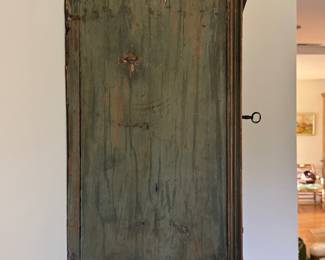 Antique Swedish Folk Art Painted Wall-Mount or Table Top Cupboard. Measures 26" W x 13" D x 30" H. Photo 4 of 4.