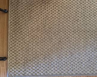 Custom Cut and Banded Sisal Rug. Measures 9' 1" x 12' 11".