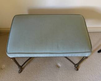Brass Stool / Bench with Hoof Feet. Measures 25" x 15" x 19" H. Photo 2 of 3.