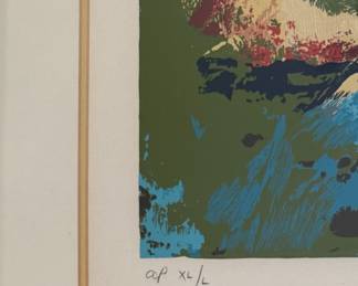 "Resting Lion" Signed & Numbered Artists Proof, Wayland Moore. Measures 24" x 32". Photo 3 of 3.