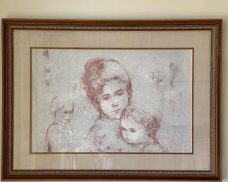 Edna Hibel Signed & Numbered Lithograph. Print Measures 24" W x 16" H. Photo 1 of 3.