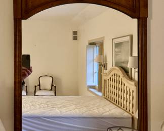 Hand-Carved Wood Mirror. Measures 22" W x 42" H. Photo 1 of 2.