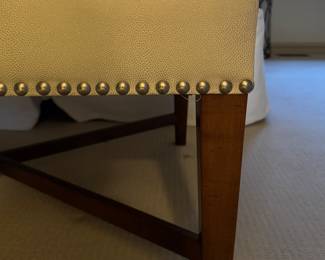 Leather Bench / Ottoman with Nailhead Trim. Photo 2 of 3.