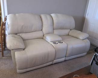 Leather recliner sofa