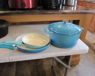 Enamel cast iron and pans