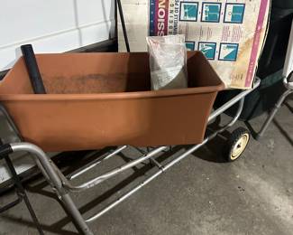 Garbage can sled, planter and rolled edging! 