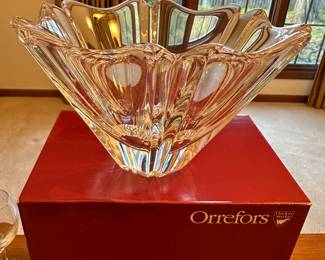 Love this lovely HEAVY Crystal Orrefors Bowl MINT into original box!