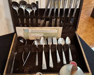A very sweet set of Silver Plate Silverware! Comes in its original chest! All paperwork from when first purchased! 