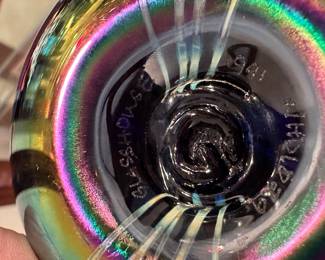 This is a BEAUTIFUL Glass House round paperweight! The colors are stunning! Signed on the bottom!