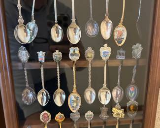 A LARGE collectors spoon collection! Over 80 pieces! All are frame in glass shadow type boxes! Box #2
