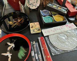 Back on the basement, or Asian inspired art and collectibles have EXPANDED GREATLY! So many fantastic vintage items in MINT condition! 