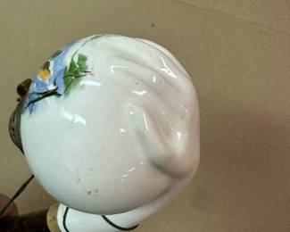 An AWESOME Antique Large Porcelain Wood Hand Pipe Black Forest German! Hand holding the bowl!