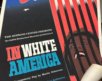 A great vintage IN WHITE AMERICA Documentary poster! Colors are excellent, one corner is ripped. 